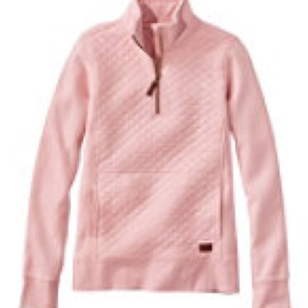 LL Bean Muted Rose Women’s Quilted Quarter-Zip Pullover